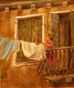 Laundry in Venice by Jo Sherwood