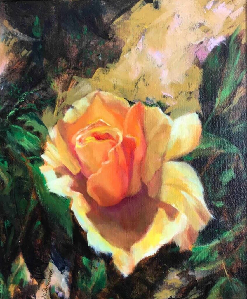 Single Rose VIII by Jo Sherwood